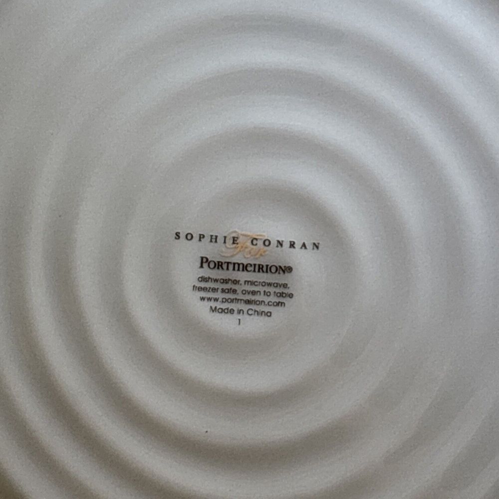 4 Sophie Conran Portmeirion Biscuit Beige Salad Plates Set Of 4 Swirl Design - Picture 4 of 9